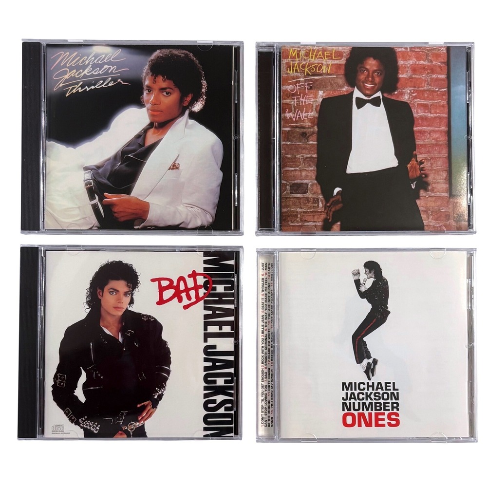 Michael Jackson 4 CD Lot Thriller Bad Off The Wall Number Ones King of Pop Music